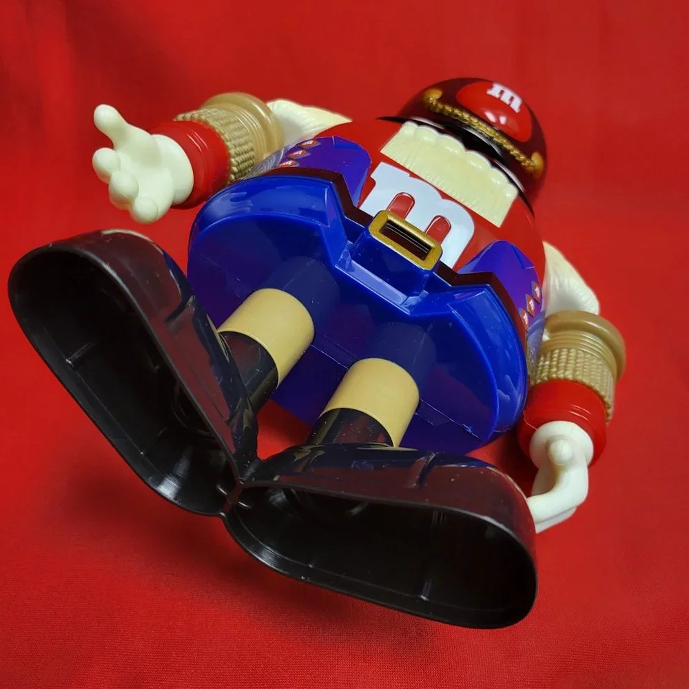 M&M's Candy Dispenser Nutcracker Sweet Holiday Blue Character with Red Holiday S